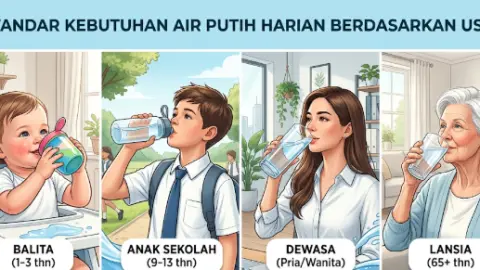Standar Kebutuhan Air Putih Harian Berdasarkan Usia